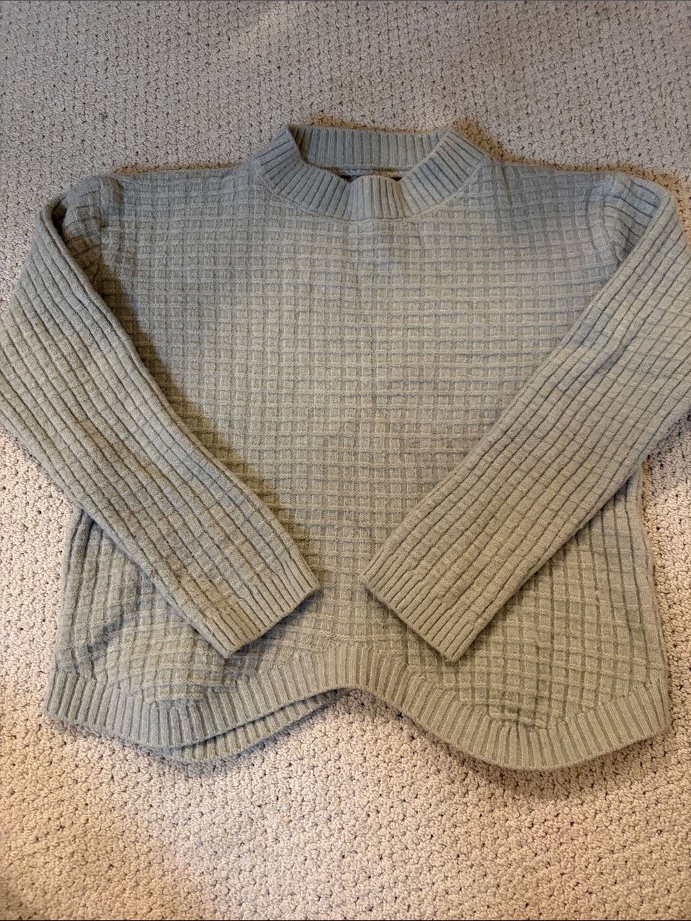 Women’s Crewneck Textured Knit Sweater - Grey